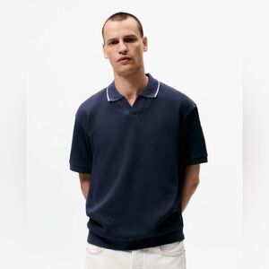 Zara Large Knit Polo Shirt